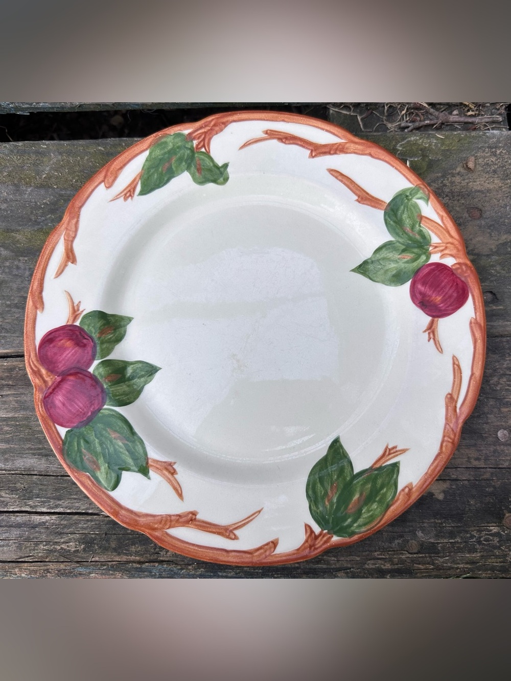 Franciscan Apple Dinner Plate Hand-Painted Ceramic Vintage 1940’s